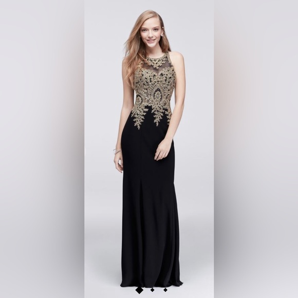 Xscape Gold-embroidered Dress - Picture 5 of 6